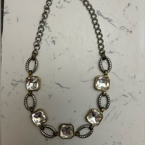 Gold and Silver “Diamond” Statement Necklace